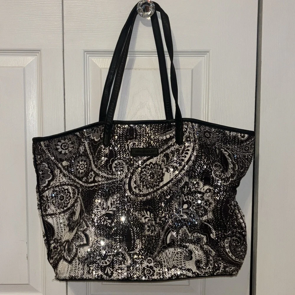 Vera Bradley Black/white Sequined tote bag - Picture 5 of 5